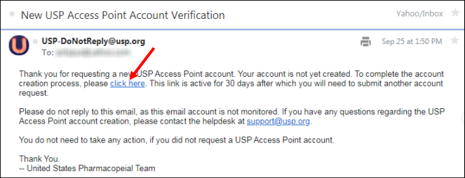 New USP access point account verification