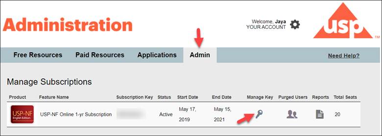 Using the Subscription Key